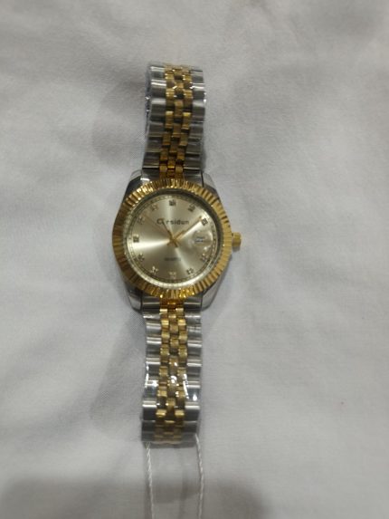 Carsidun Premium Two-Tone Party Wear Quartz Watch for Men – Gold & Silver Finish